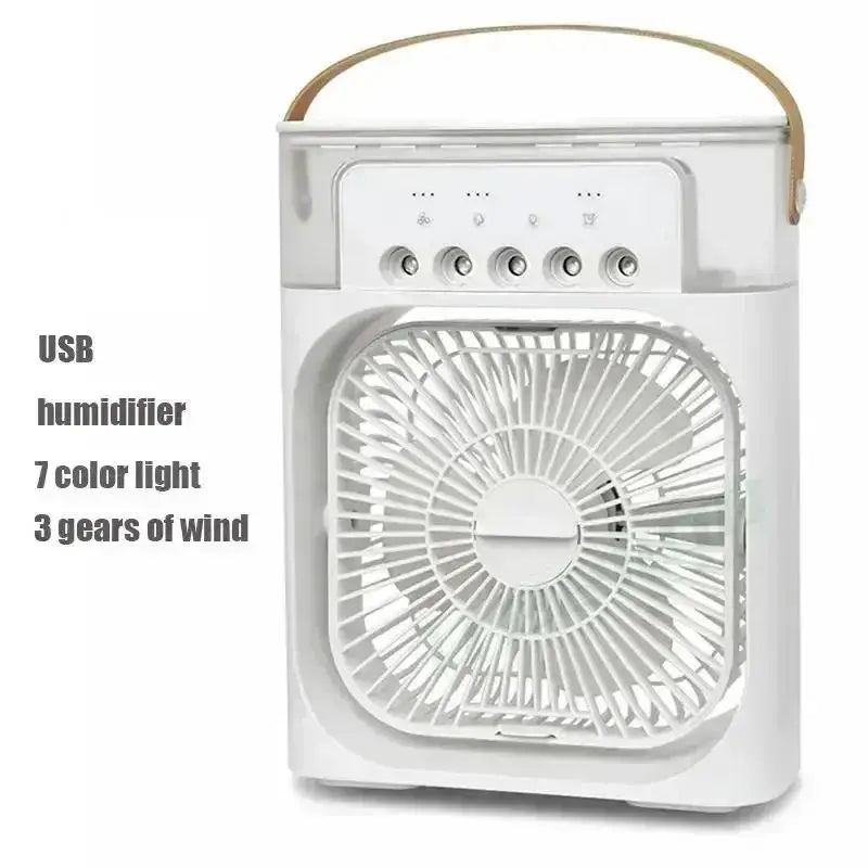 New 3 in 1 Fan Air Conditioner Household Mini Air Cooler LED Night Light Portable Humidifier Air Adjustment Fan Office Home Fan Quiet Desk Fan Bling Fan Usb Rechargeable Fan Portable Personal Fan