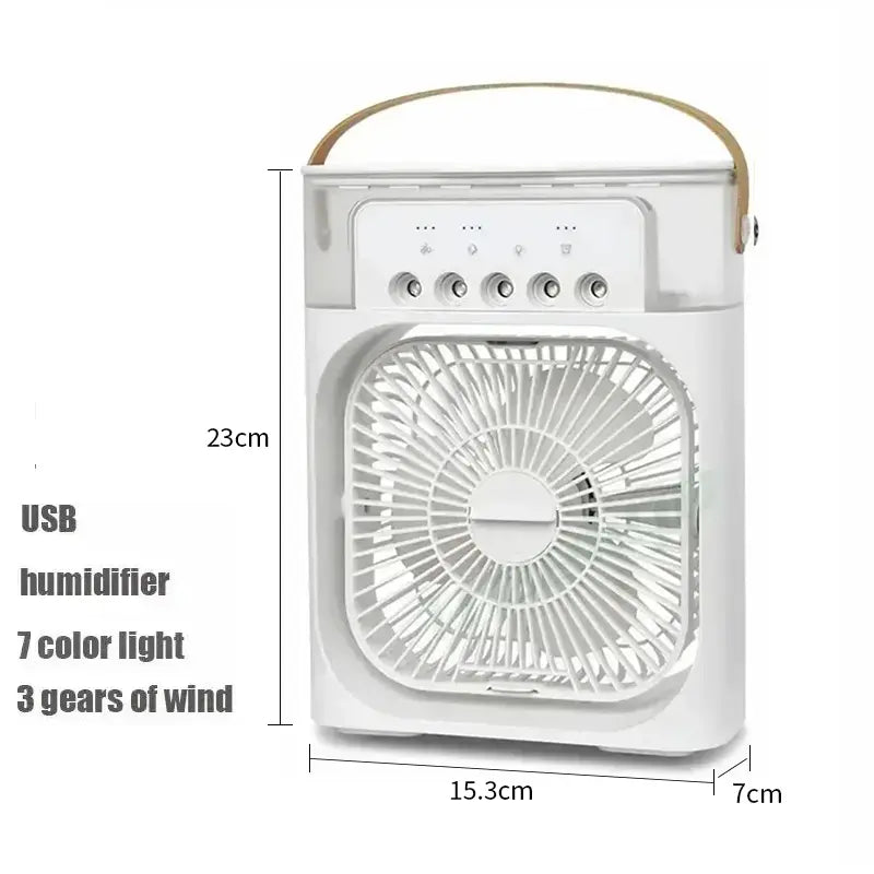 New 3 in 1 Fan Air Conditioner Household Mini Air Cooler LED Night Light Portable Humidifier Air Adjustment Fan Office Home Fan Quiet Desk Fan Bling Fan Usb Rechargeable Fan Portable Personal Fan