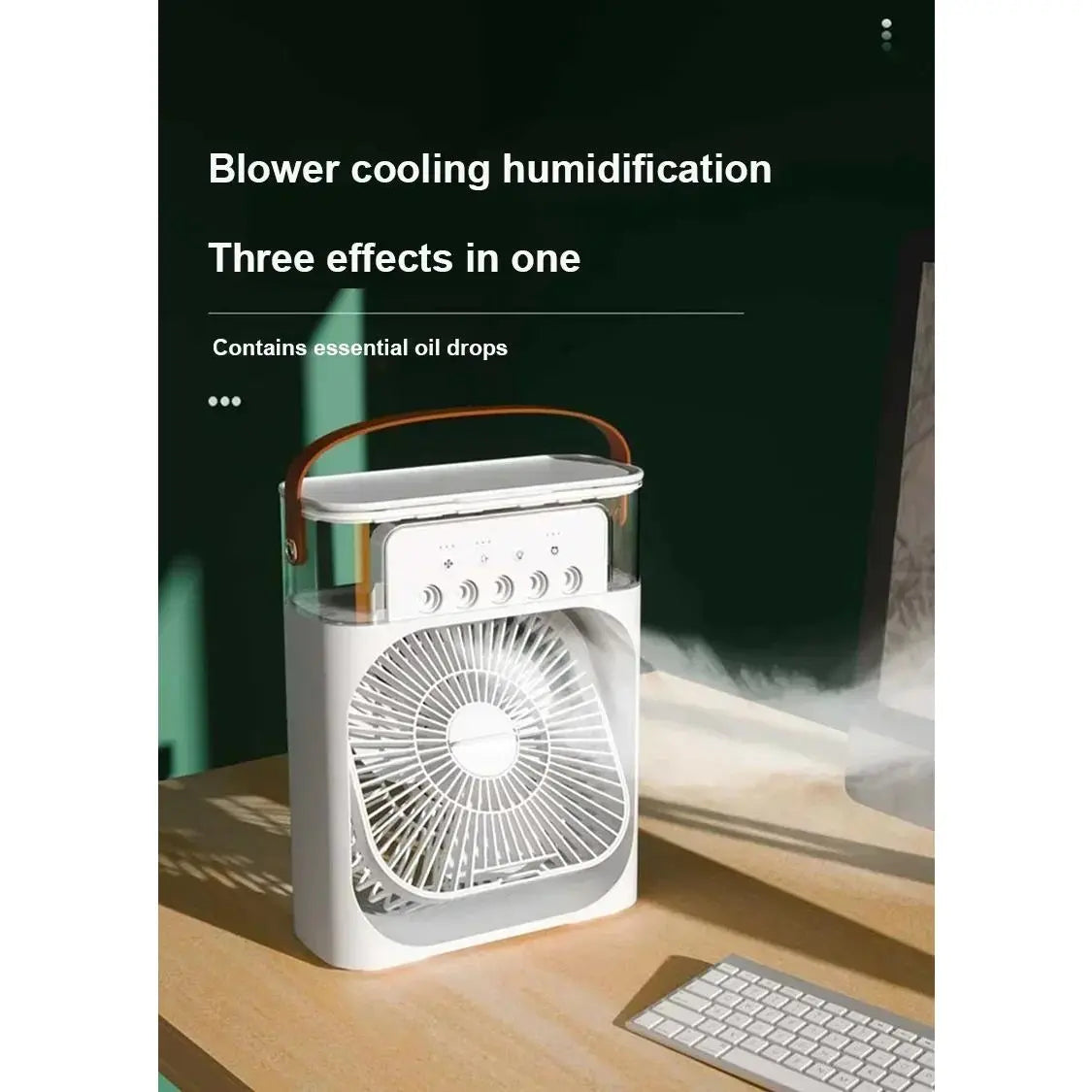 New 3 in 1 Fan Air Conditioner Household Mini Air Cooler LED Night Light Portable Humidifier Air Adjustment Fan Office Home Fan Quiet Desk Fan Bling Fan Usb Rechargeable Fan Portable Personal Fan